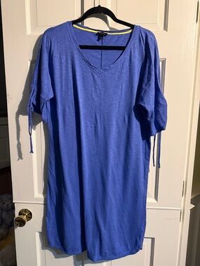 Talbots Royal Blue V-Neck Short Sleeve Dress